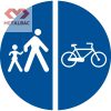 Delimitarea pistelor pentru pietoni de cele destinate bicicletelor si mopedelor, D11, D12