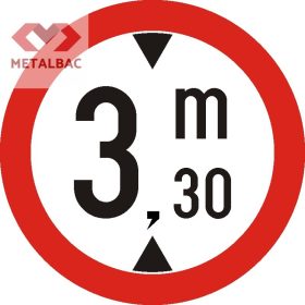   Accesul interzis vehiculelor cu înălţimea mai mare de ... m, C17