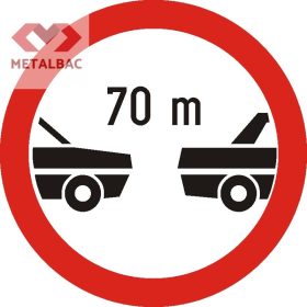   Interzis autovehiculelor de a circula fără a menţine între ele un interval de cel puţin ... m, C23
